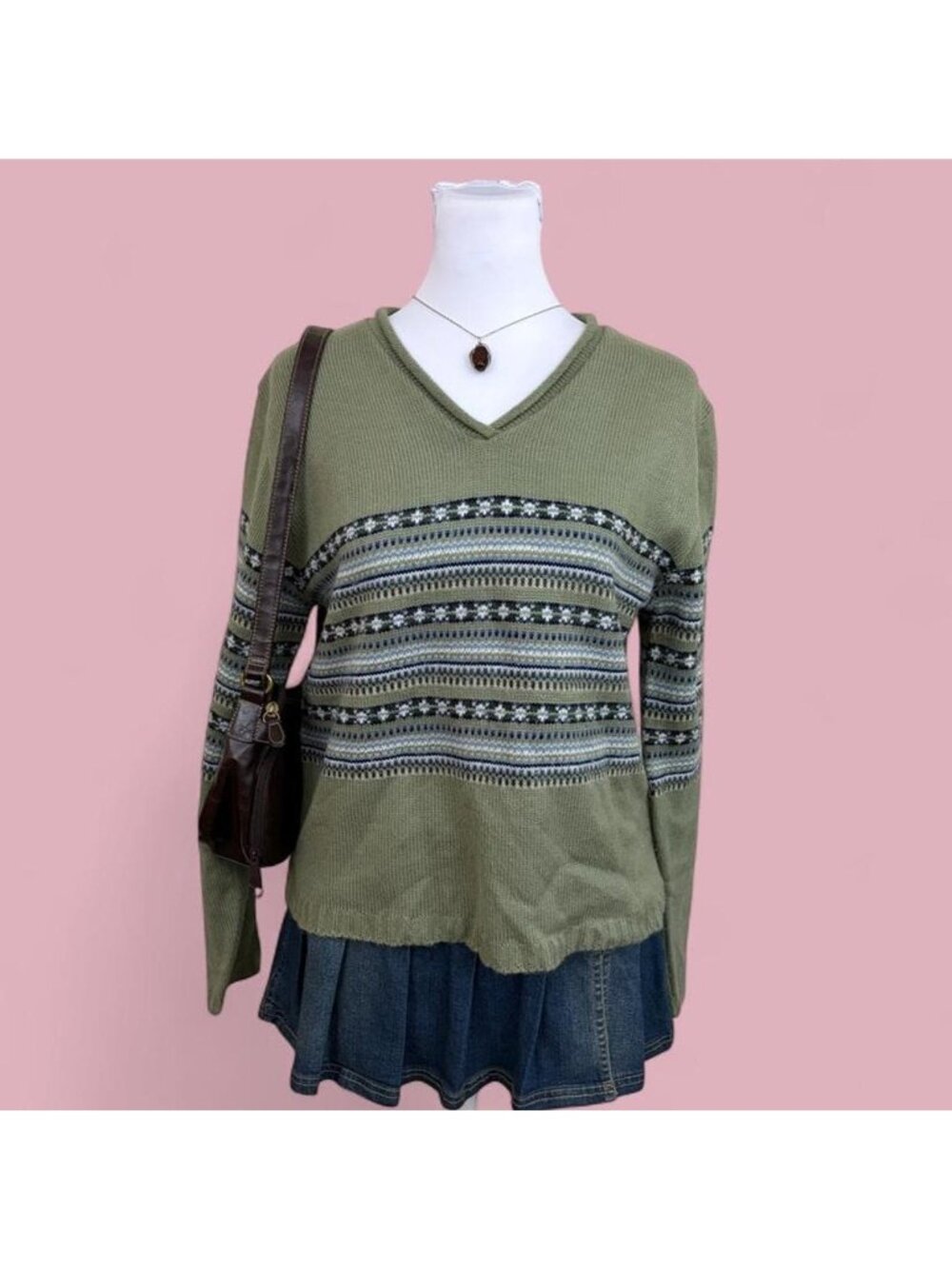 90s striped granola girl sweater